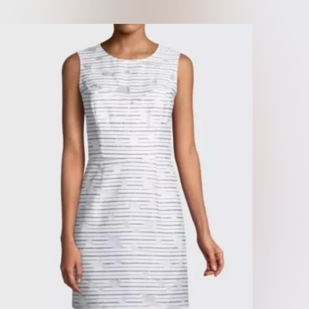 Milly Nina Striped Burnout Sheath Dress